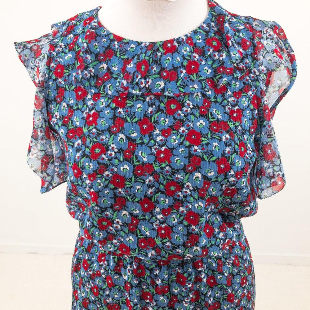 Robert Rodriguez 10 Cotton Silk Floral Print Midi Dress - Picture 4 of 11
